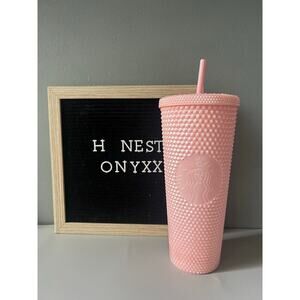 Starbucks 24oz Pink Pearl Stud Summer 2024